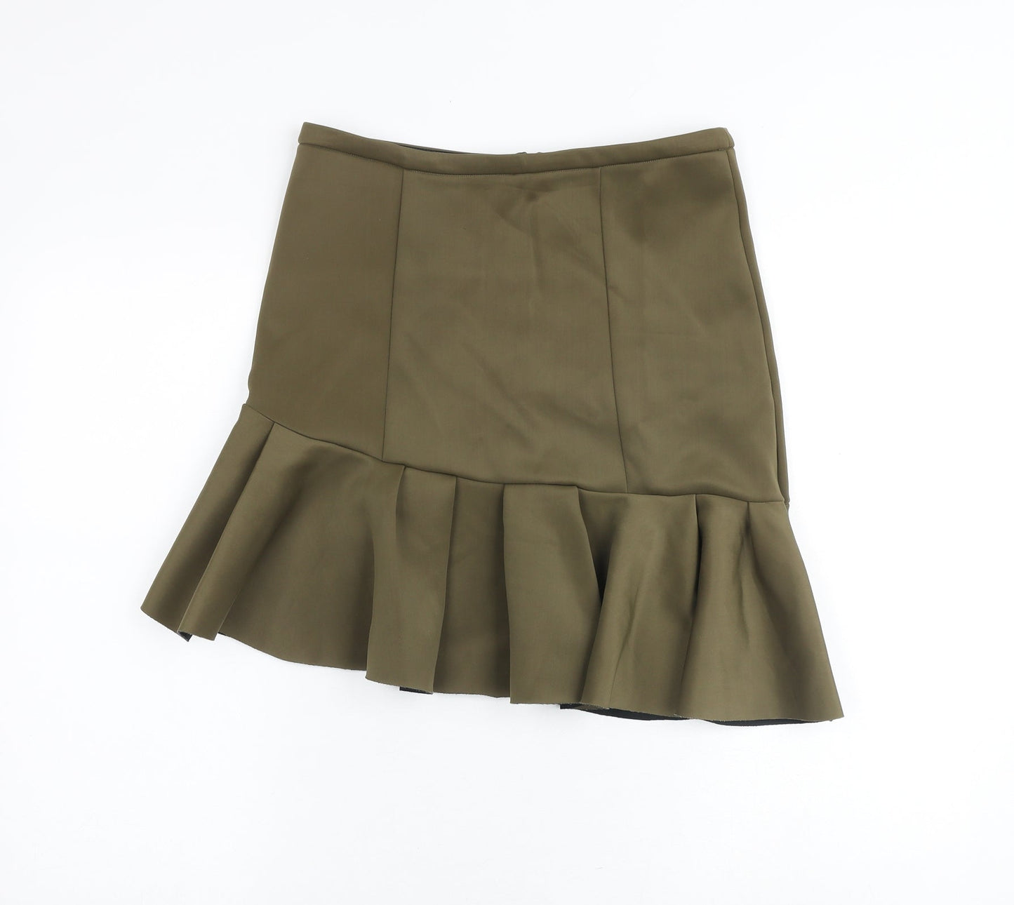 Seed Womens Brown Polyester Trumpet Skirt Size M Zip