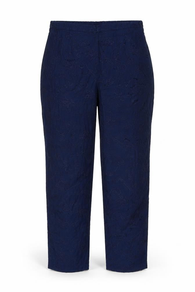 Modern Classic Womens Blue Floral Viscose Trousers Size 18 Regular