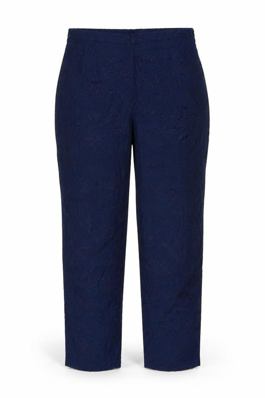 Modern Classic Womens Blue Floral Viscose Trousers Size 18 Regular