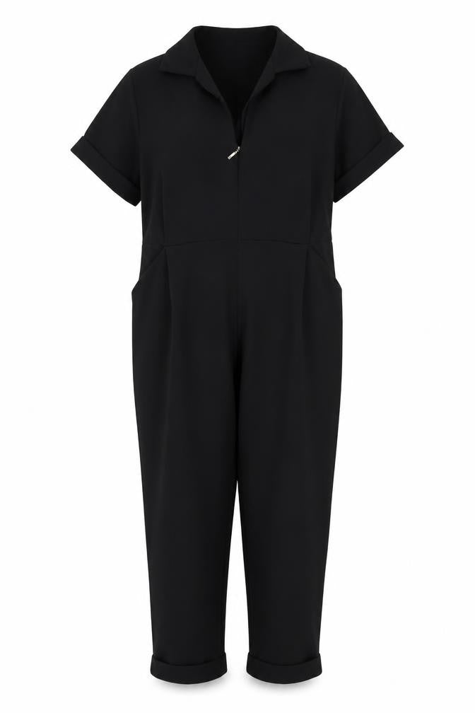 Zara Womens Black Polyester Jumpsuit One-Piece Size XS Pullover