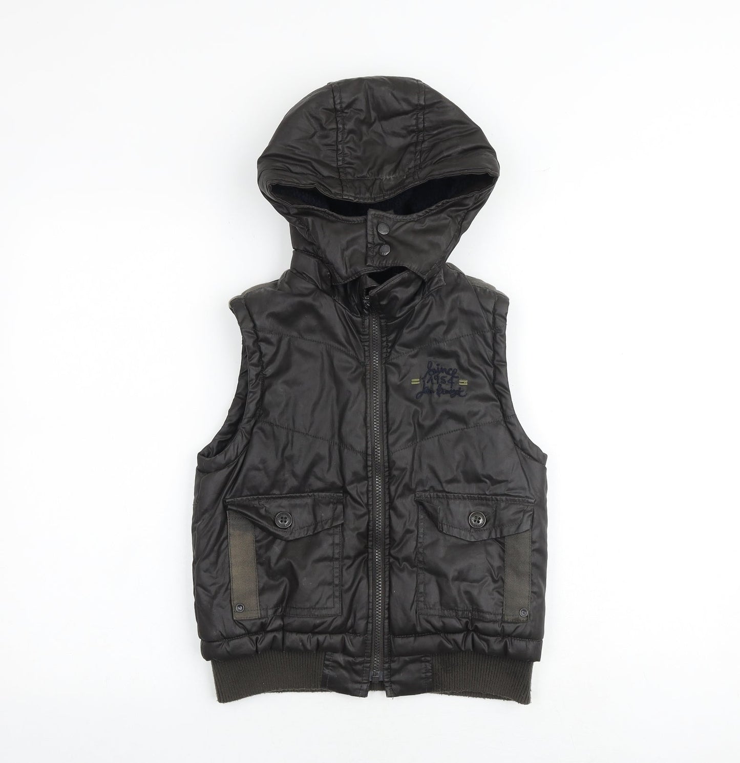 Jean Bourget Boys Brown Gilet Jacket Size 8 Years Zip