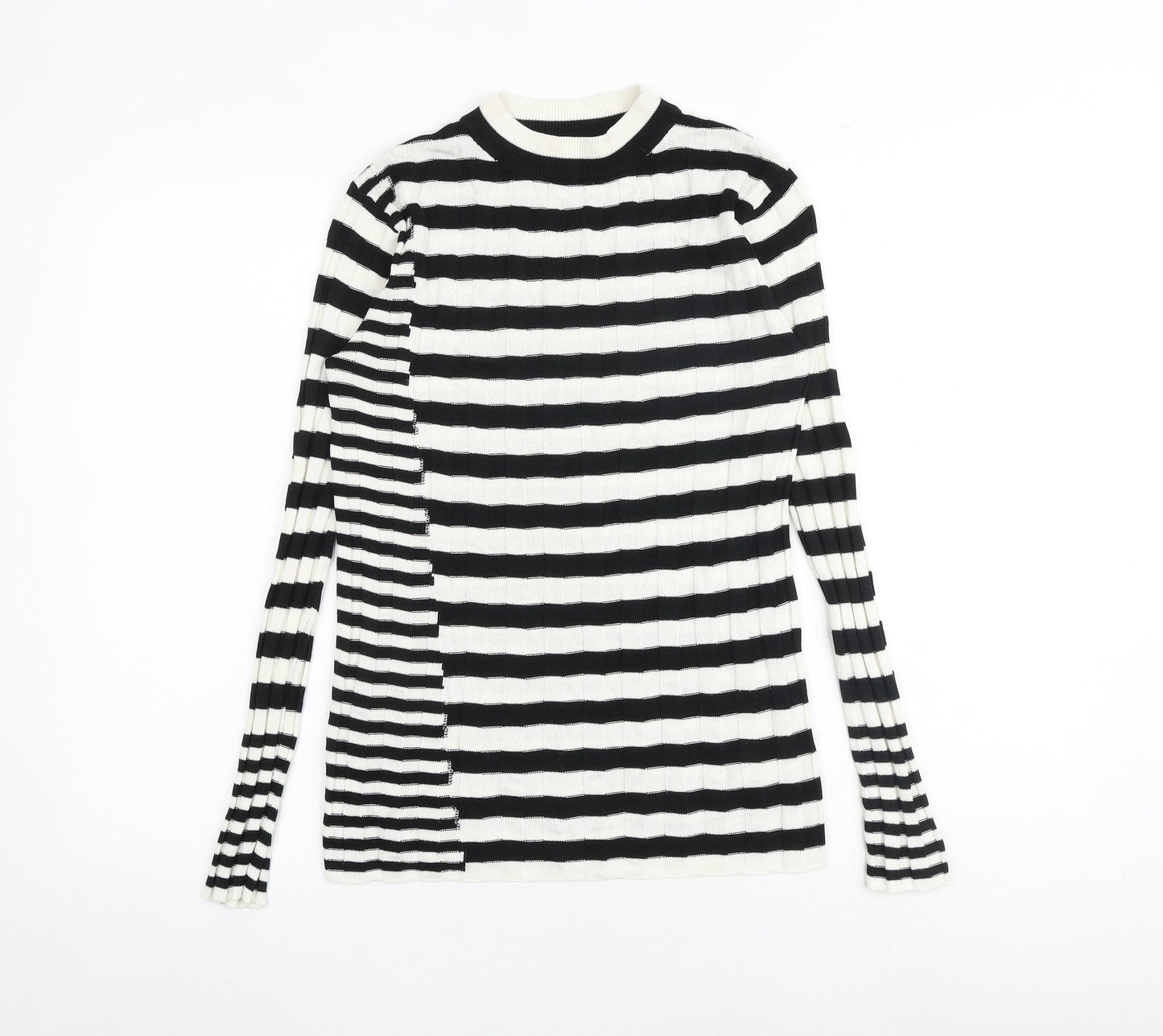 NEXT Womens Multicoloured Round Neck Striped Acrylic Pullover Jumper Size 10