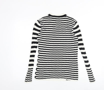Next Womens Multicoloured Round Neck Striped Acrylic Pullover Jumper Size 10
