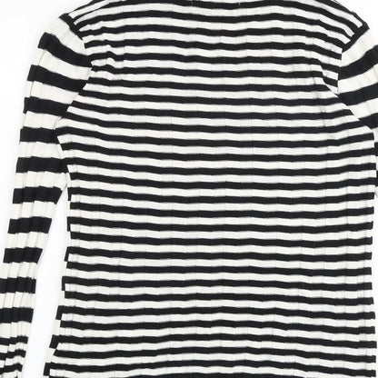 Next Womens Multicoloured Round Neck Striped Acrylic Pullover Jumper Size 10