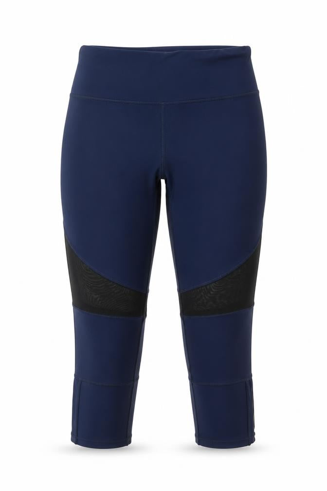 RBX Womens Blue Polyester Compression Leggings Size M Regular Pullover - Mesh Panels