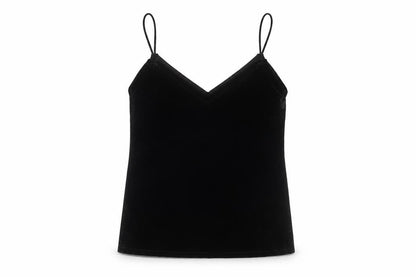 Pull&Bear Womens Black Polyester Basic Tank Size S V-Neck