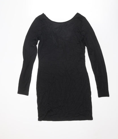Vero Moda Womens Black Polyester Shift Size M Round Neck Pullover - Open Back