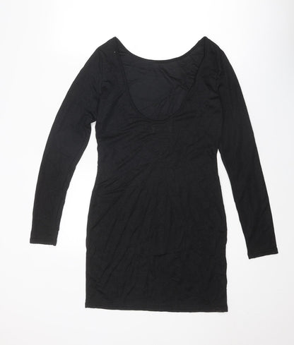 Vero Moda Womens Black Polyester Shift Size M Round Neck Pullover - Open Back