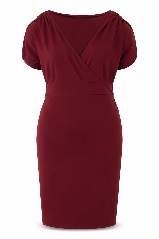 Quiz Womens Red Polyester Shift Size 14 V-Neck Pullover