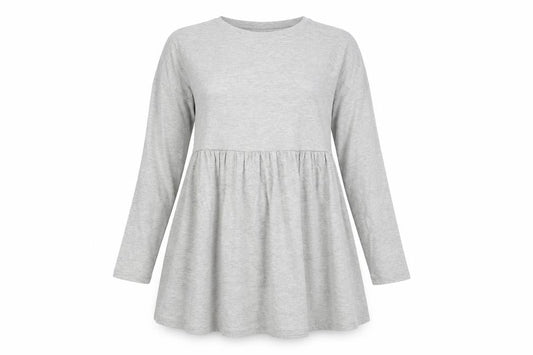 Noisy May Womens Grey Cotton Jumper Dress Size M Round Neck Pullover