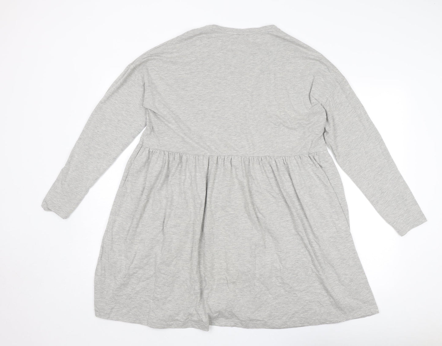 Noisy may Womens Grey Cotton Jumper Dress Size M Round Neck Pullover
