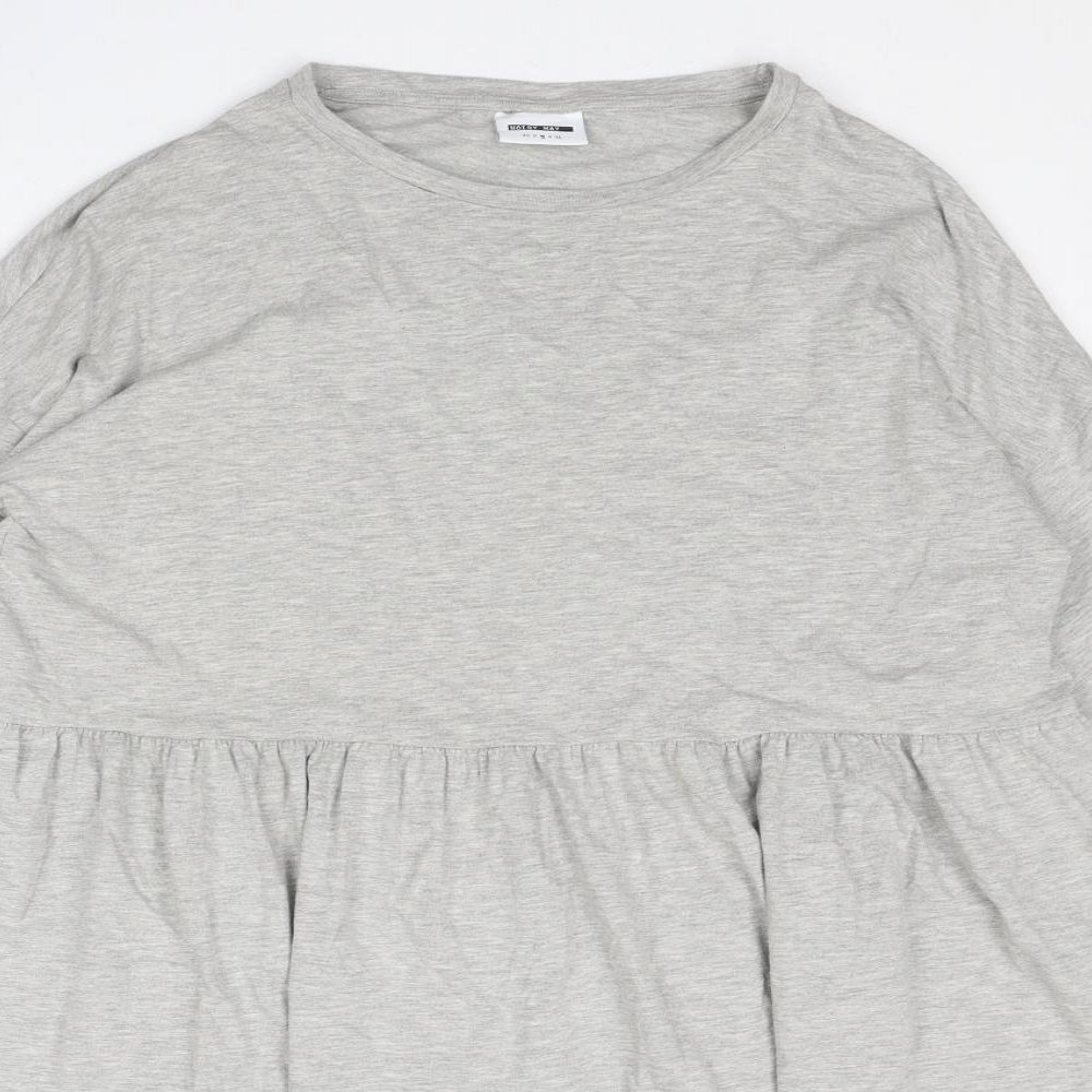 Noisy may Womens Grey Cotton Jumper Dress Size M Round Neck Pullover