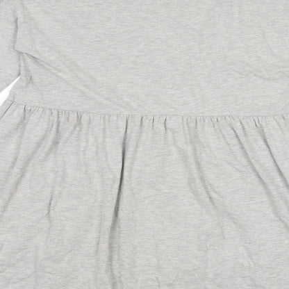 Noisy May Womens Grey Cotton Jumper Dress Size M Round Neck Pullover