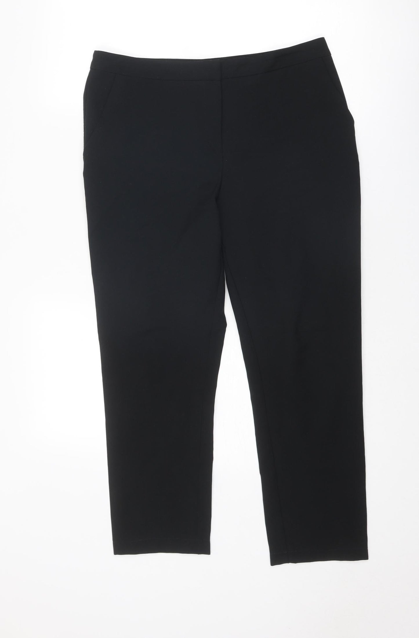 ASOS Womens Black Polyester Trousers Size 12 Regular Zip