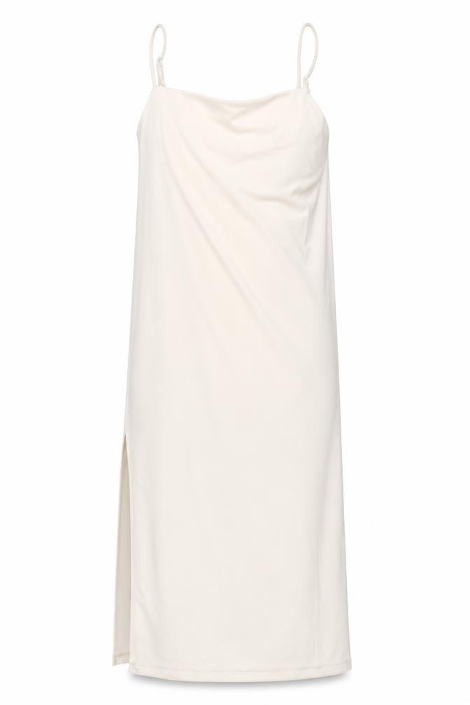 H&M Womens Beige Polyester Slip Dress Size M Cowl Neck Pullover