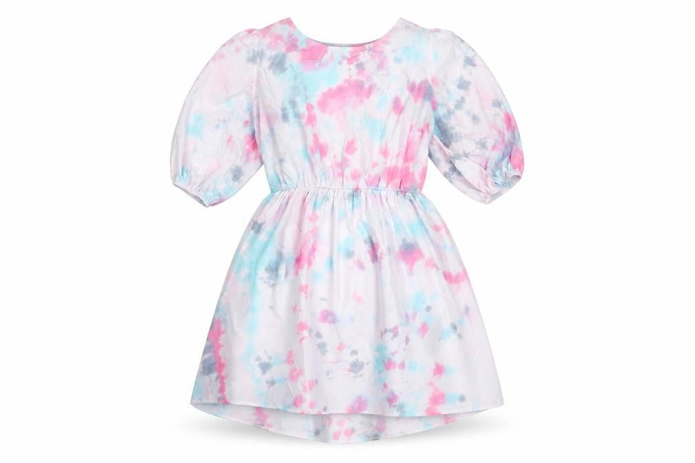Boohoo Womens Multicoloured Tie Dye Cotton Fit & Flare Size 10 Round Neck Tie
