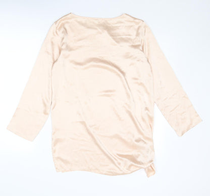 St Michael Womens Pink Polyester Basic Blouse Size 8 Boat Neck - Size 8-10