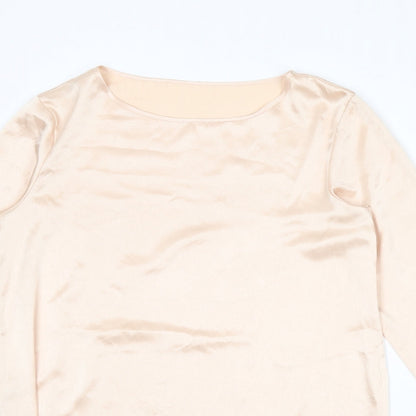 St Michael Womens Pink Polyester Basic Blouse Size 8 Boat Neck - Size 8-10