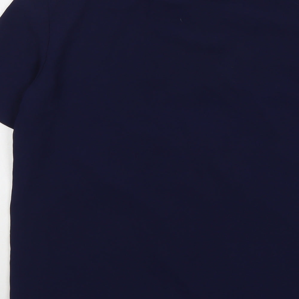 Selected Femme Womens Blue Polyester Basic T-Shirt Size 8 Round Neck