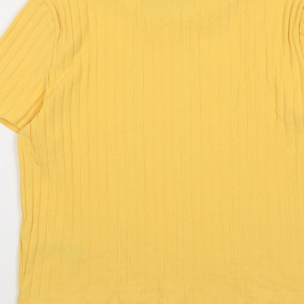 ASOS Womens Yellow Cotton Basic T-Shirt Size 18 Round Neck