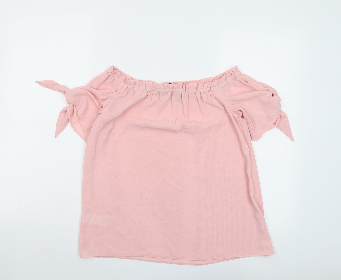 Dorothy Perkins Womens Pink Polyester Basic Blouse Size 8 Off the Shoulder