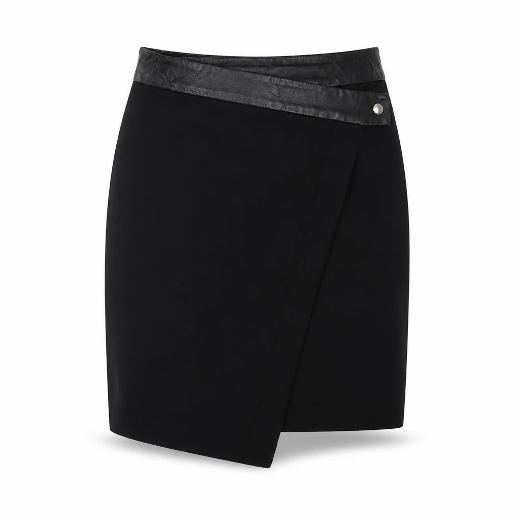 H&M Womens Black Polyester A-Line Skirt Size 6 Snap