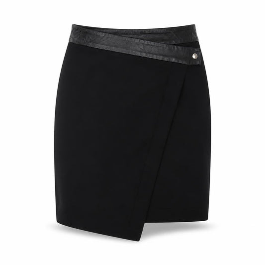 H&M Womens Black Polyester A-Line Skirt Size 6 Snap