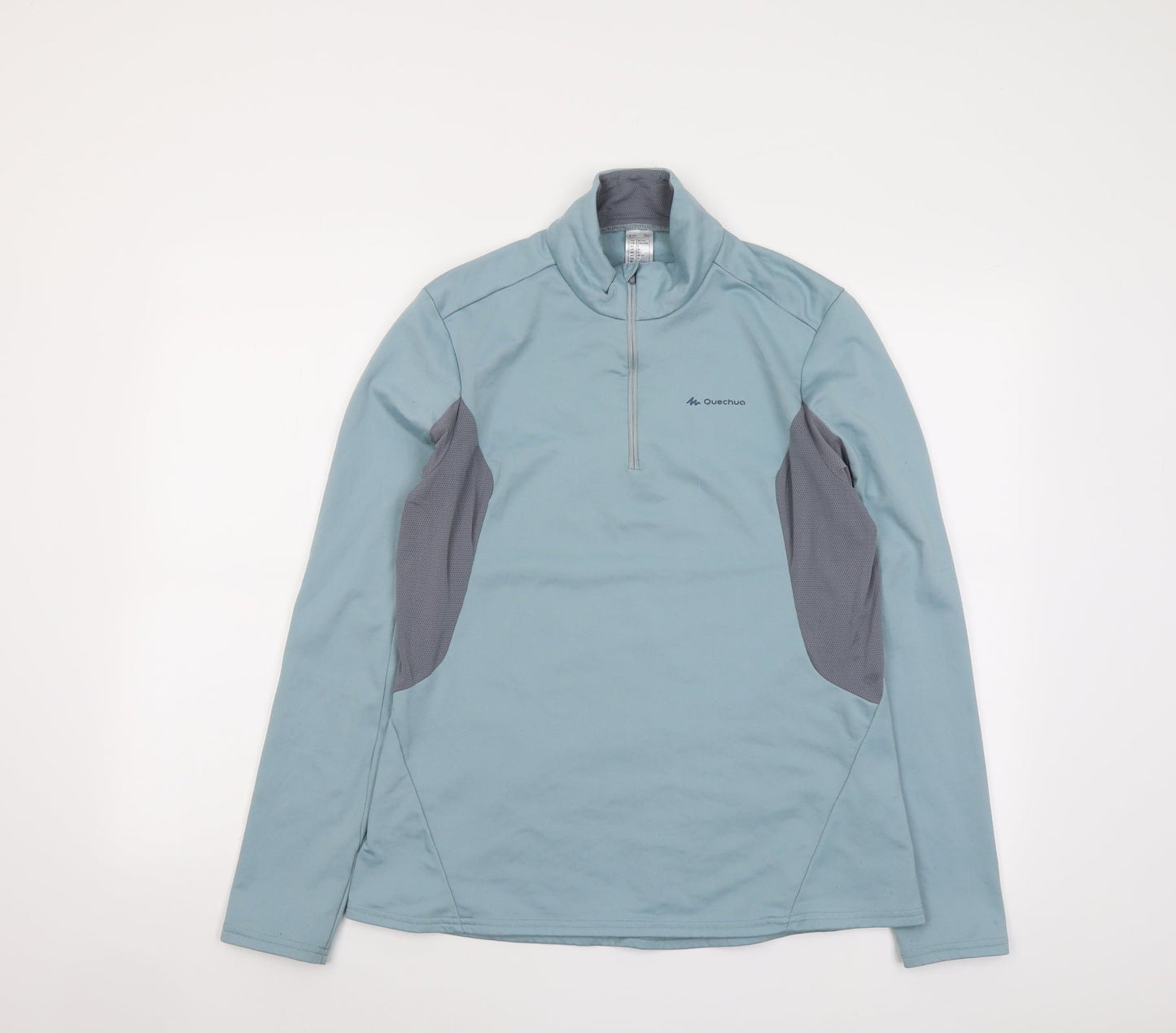 Quechua Womens Blue Colourblock Polyester Pullover Sweatshirt Size L Zip