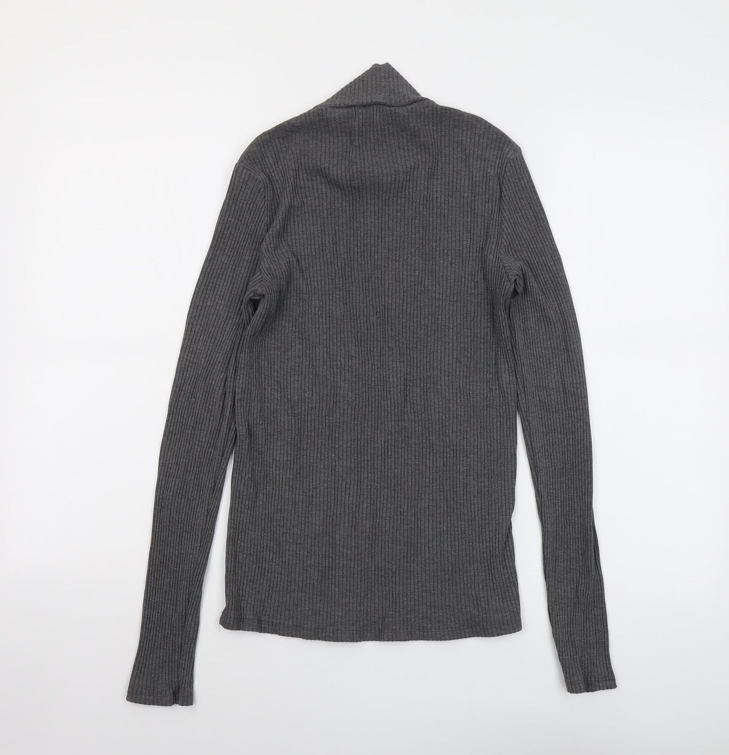 Mango Womens Grey High Neck Acrylic Pullover Jumper Size M