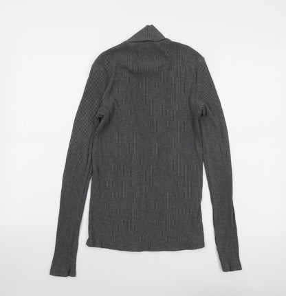 Mango Womens Grey High Neck Acrylic Pullover Jumper Size M