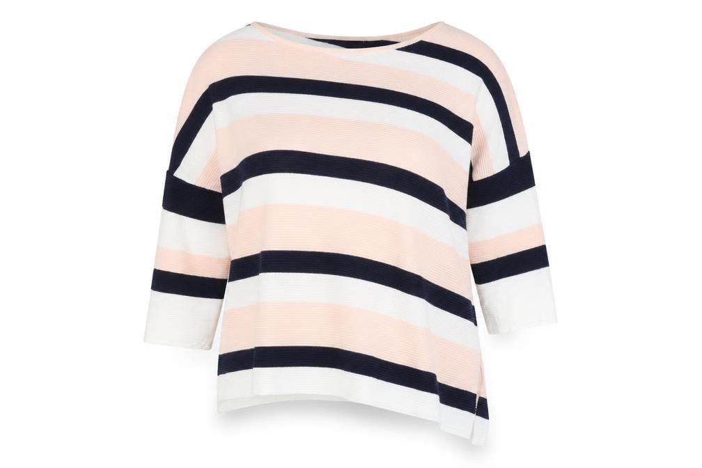 Phase Eight Womens Multicoloured Round Neck Striped Cotton Pullover Jumper Size L