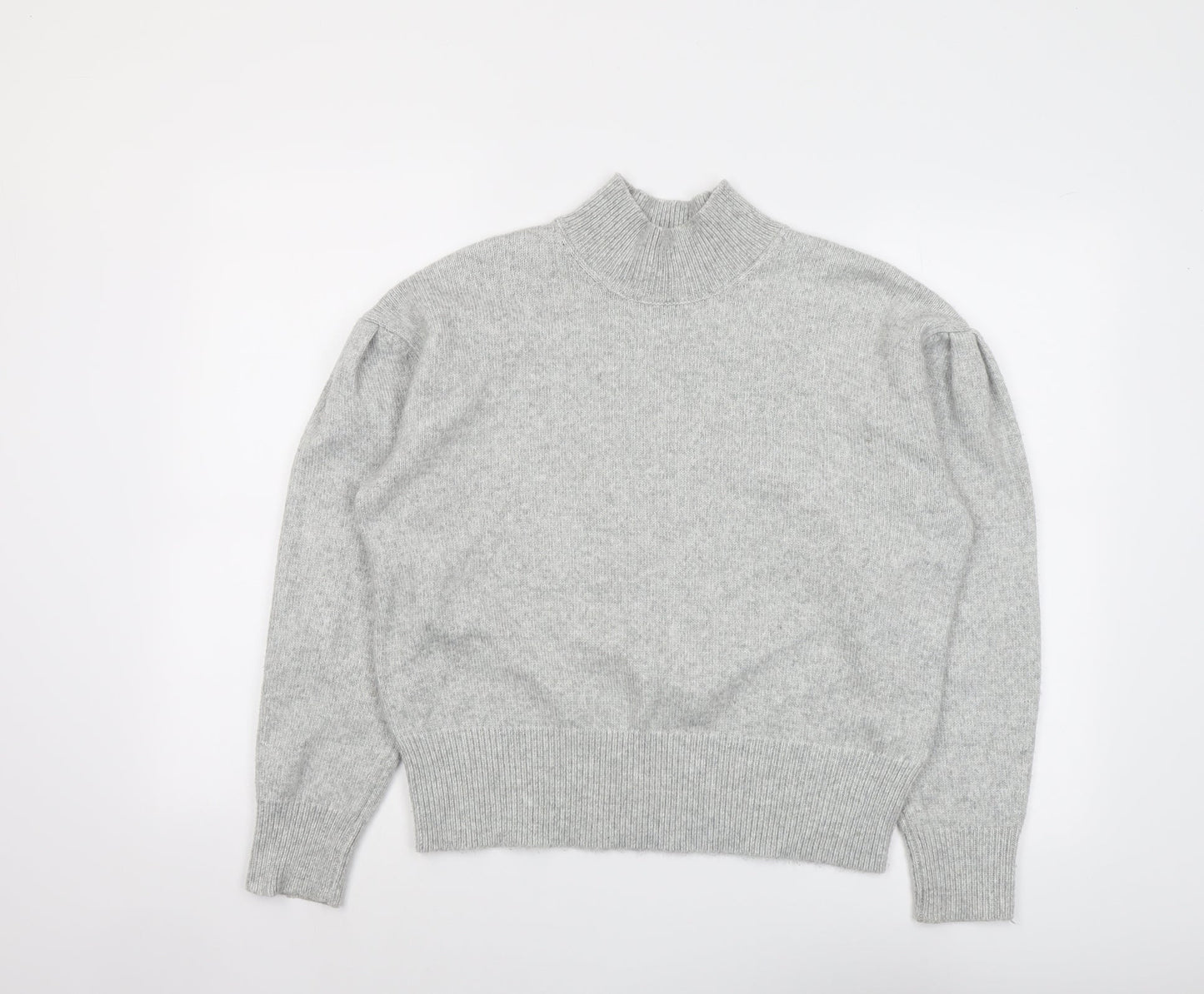 Marks and Spencer Womens Grey High Neck Polyester Pullover Jumper Size M