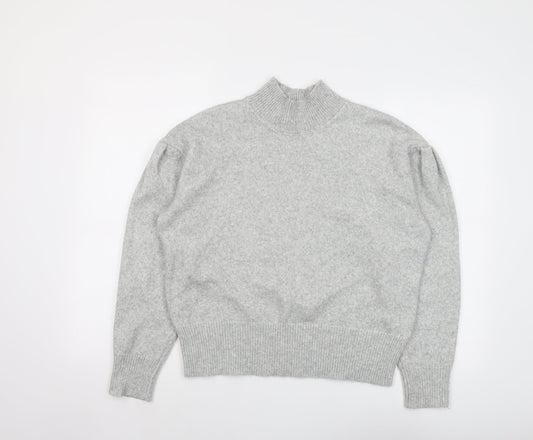 Marks and Spencer Womens Grey High Neck Polyester Pullover Jumper Size M