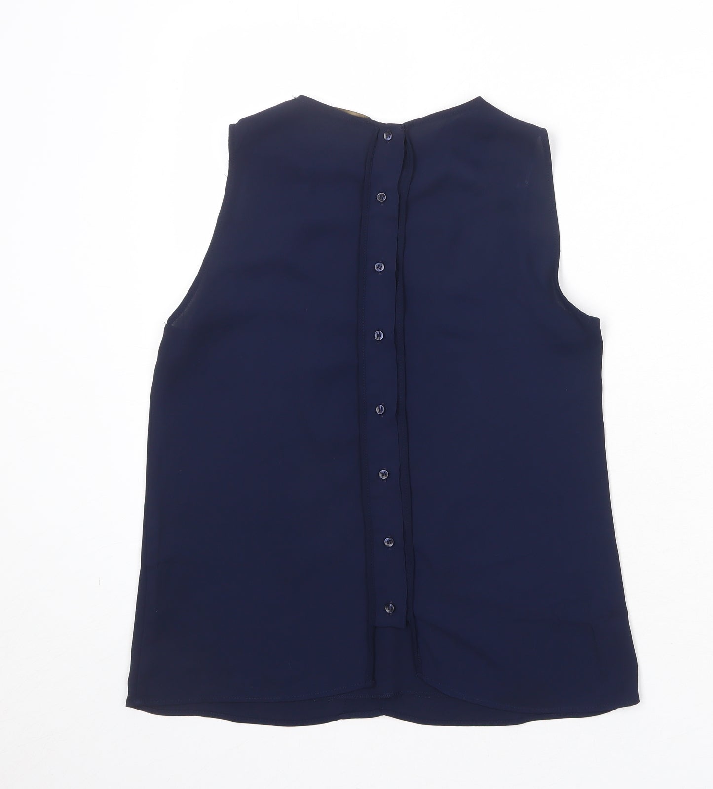 Zara Womens Blue Polyester Basic Tank Size XS Round Neck