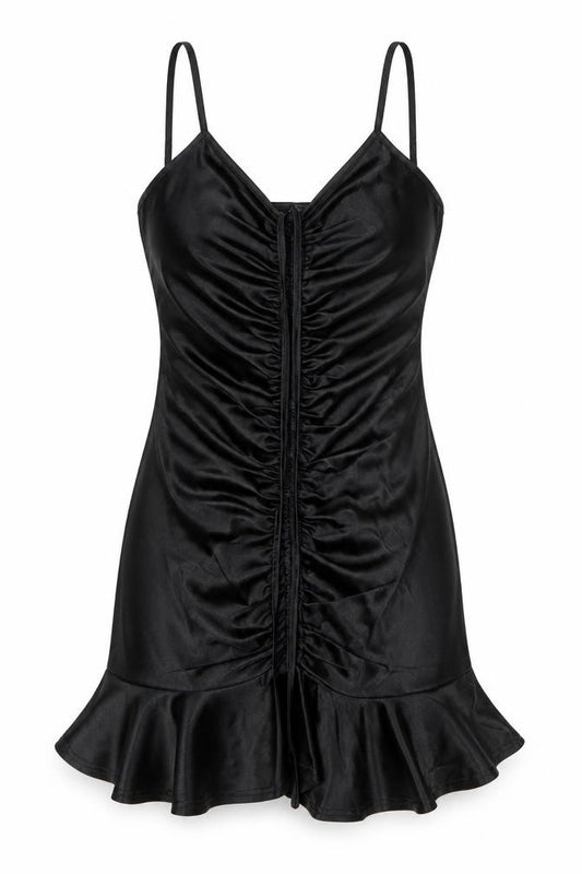 Yodnbuk Womens Black Polyester Slip Dress Size 10 Scoop Neck Pullover