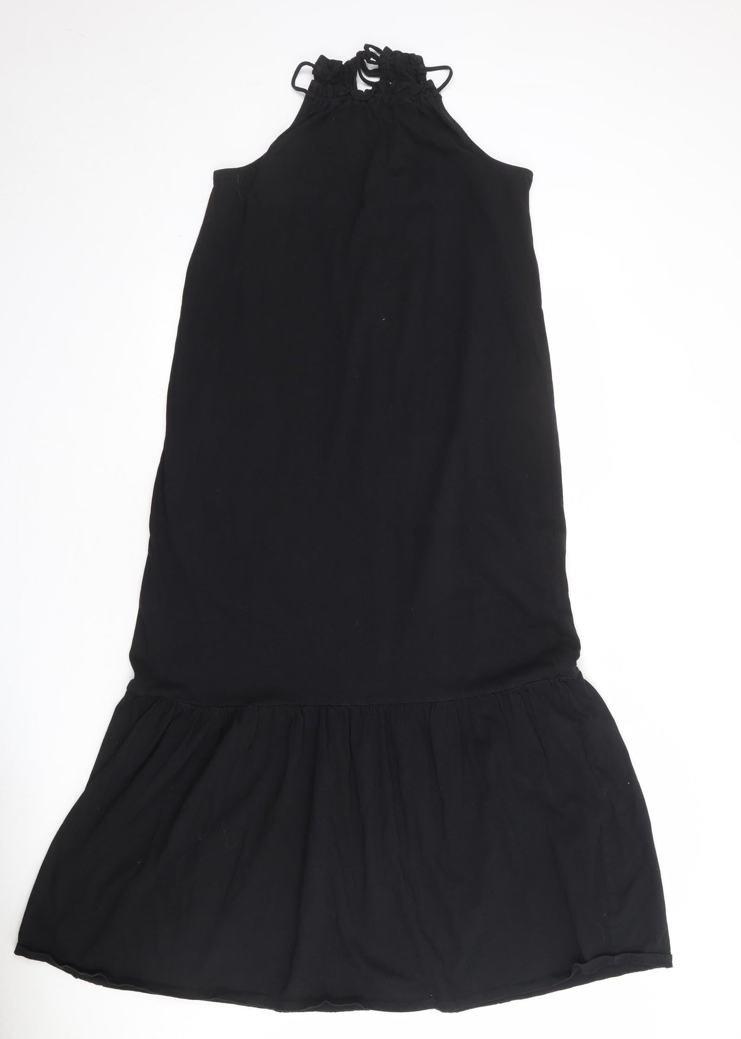 Mango Womens Black 100% Cotton Maxi Size XS Halter Tie