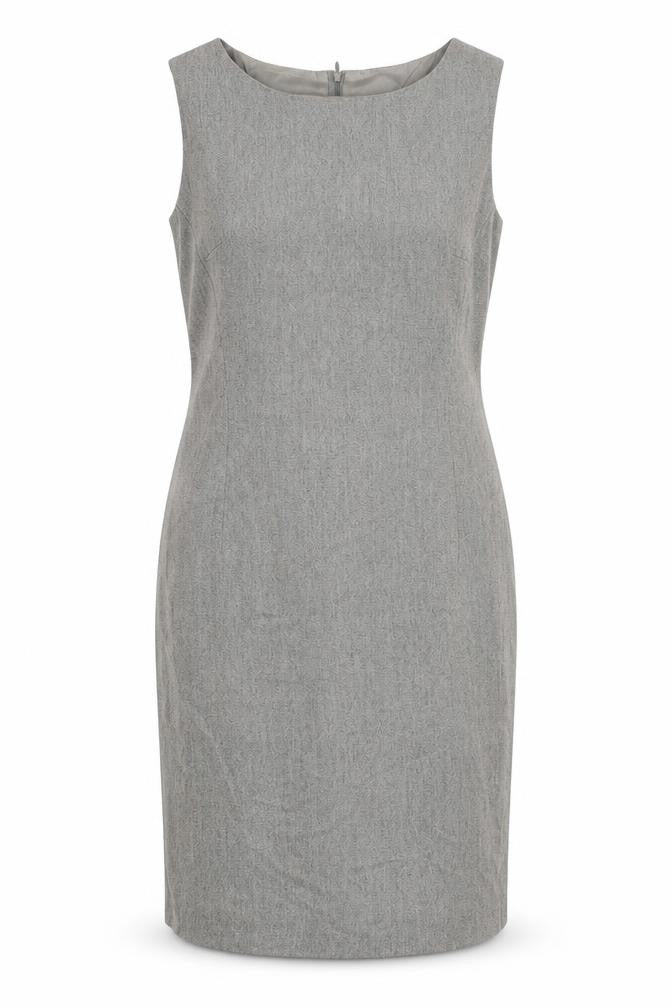 Precis Womens Grey Acetate Shift Size 12 Round Neck Zip