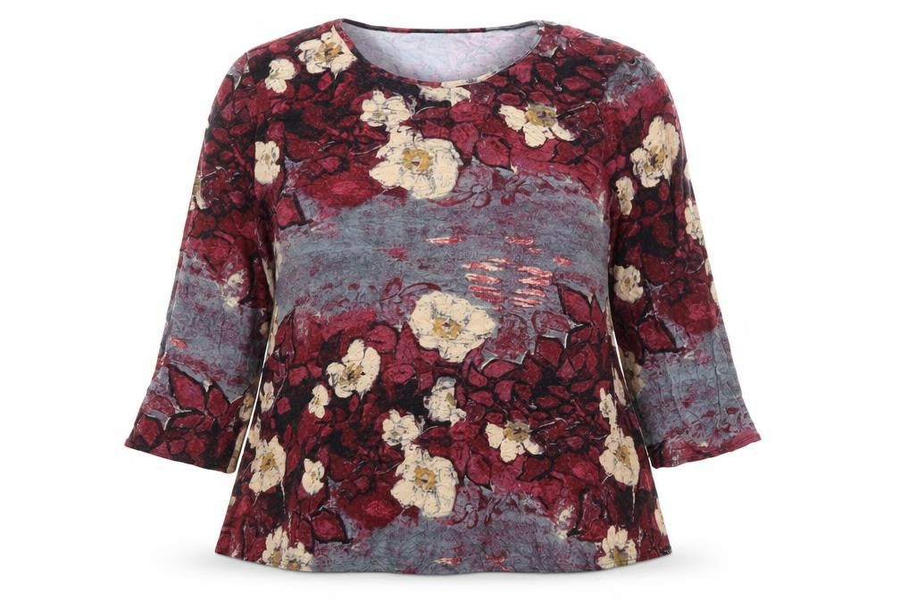 Saloos Womens Multicoloured Geometric Viscose Basic Blouse Size 18 Boat Neck