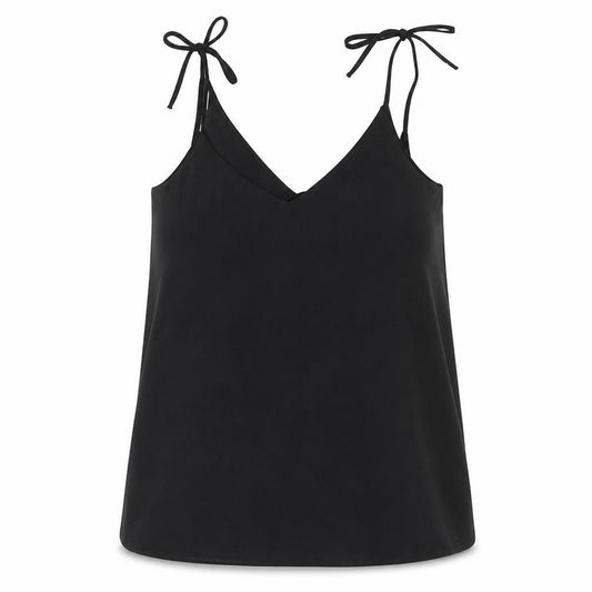 River Island Womens Black Polyester Camisole Tank Size 8 V-Neck - Tie Strap Detail