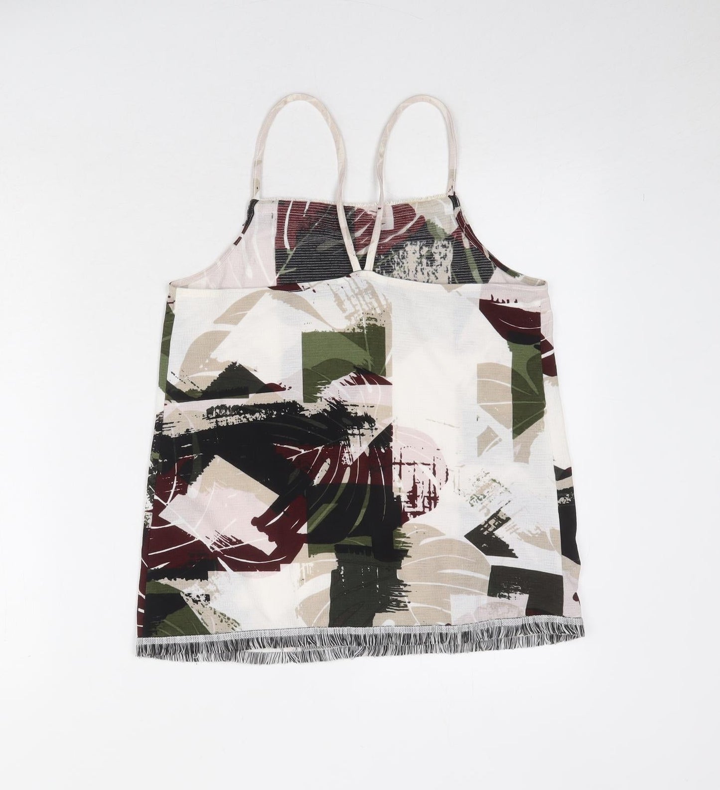 NEXT Womens Multicoloured Geometric Polyester Camisole Tank Size 8 Square Neck