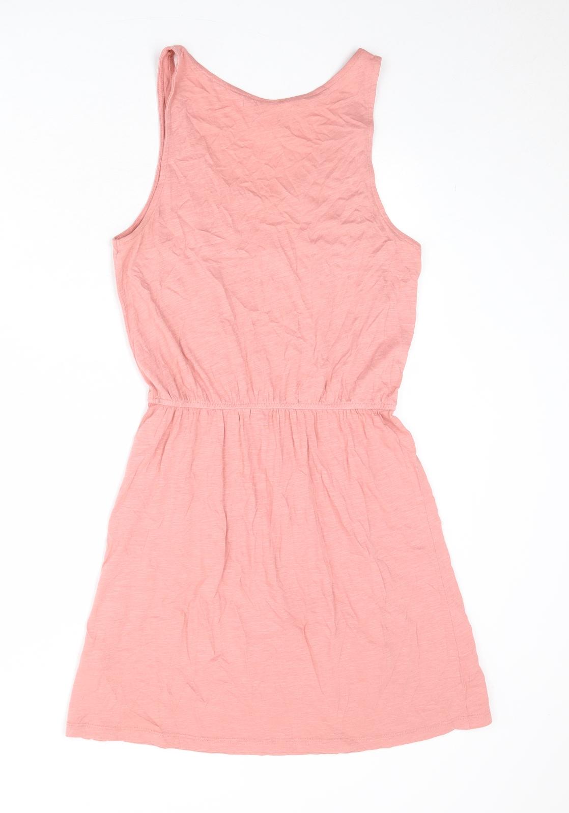 H&M Womens Pink Cotton A-Line Size S Round Neck Pullover