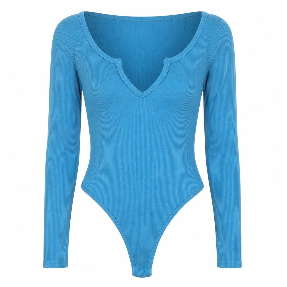 PRETTYLITTLETHING Womens Blue Polyester Bodysuit One-Piece Size 4 Snap