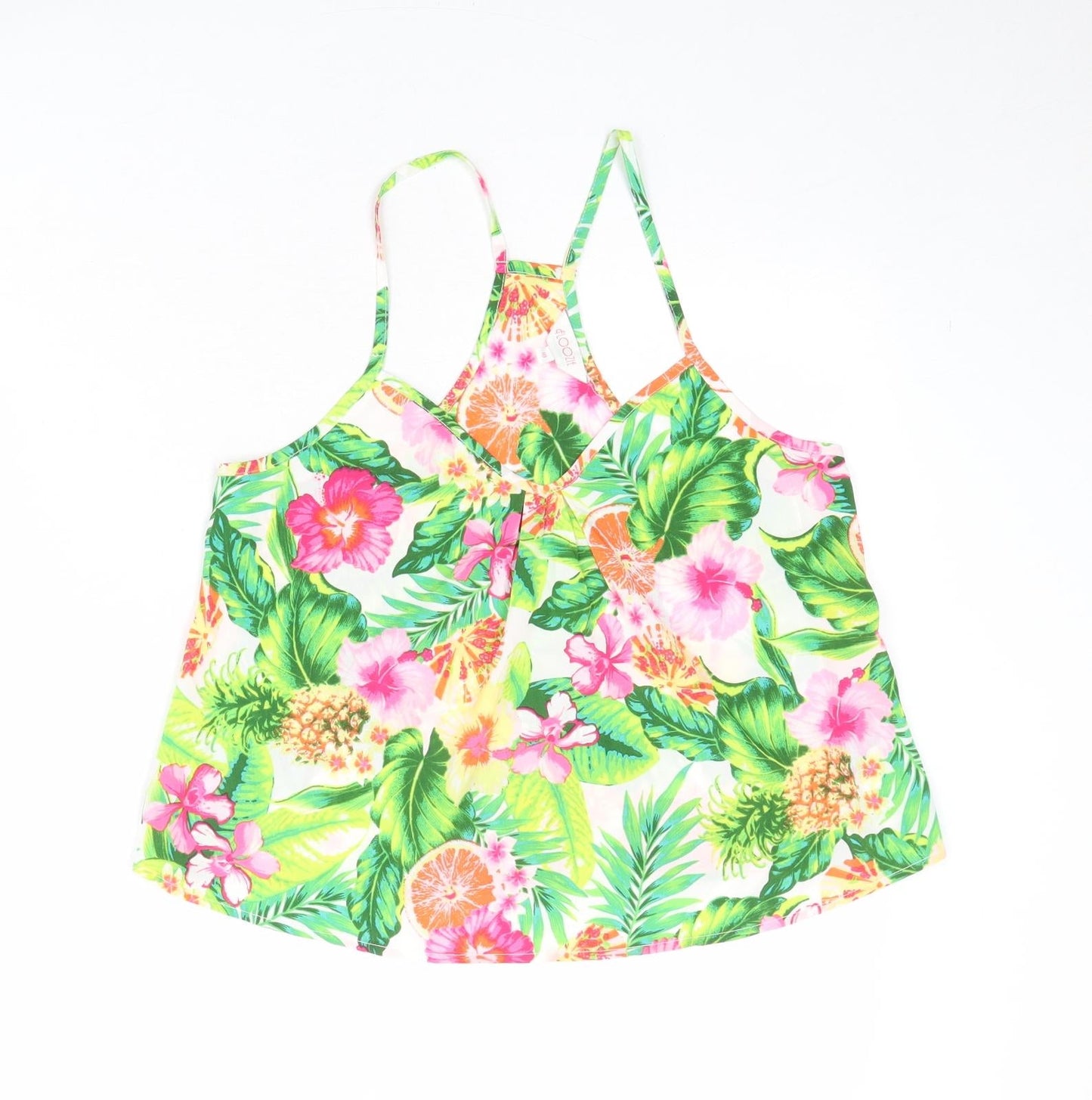 Debenhams Womens Multicoloured Floral Polyester Camisole Tank Size 10 V-Neck