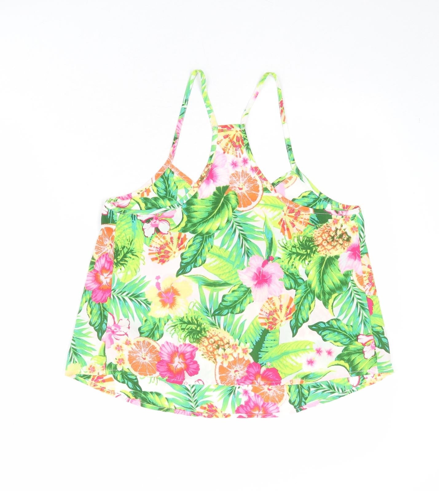 Debenhams Womens Multicoloured Floral Polyester Camisole Tank Size 10 V-Neck