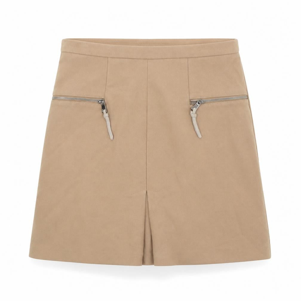 NEXT Womens Brown Polyester A-Line Skirt Size 6 Zip