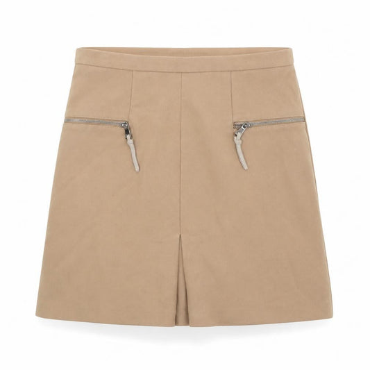 Next Womens Brown Polyester A-Line Skirt Size 6 Zip