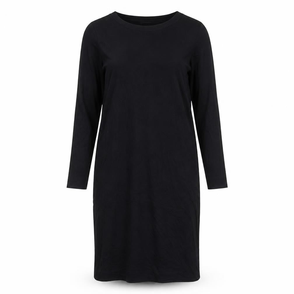 Marks & Spencer Womens Black Viscose A-Line Size 14 Round Neck Pullover