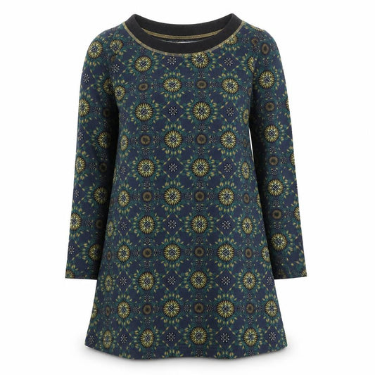 Lakeland Womens Multicoloured Geometric Polyester Jumper Dress Size M Round Neck Pullover