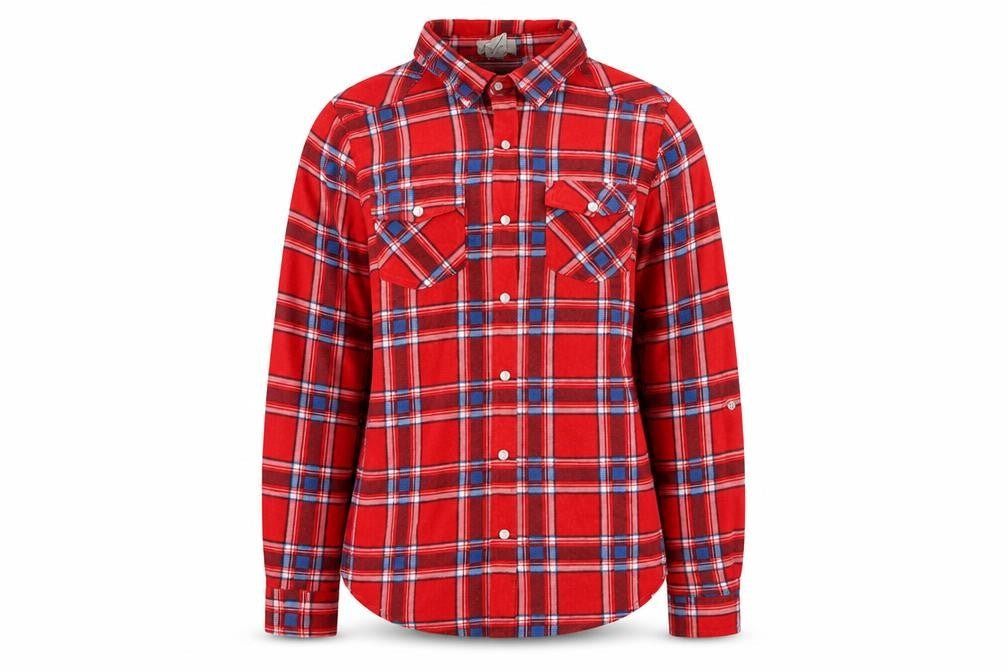 Passport Womens Red Plaid Polyester Basic Button-Up Size M Collared