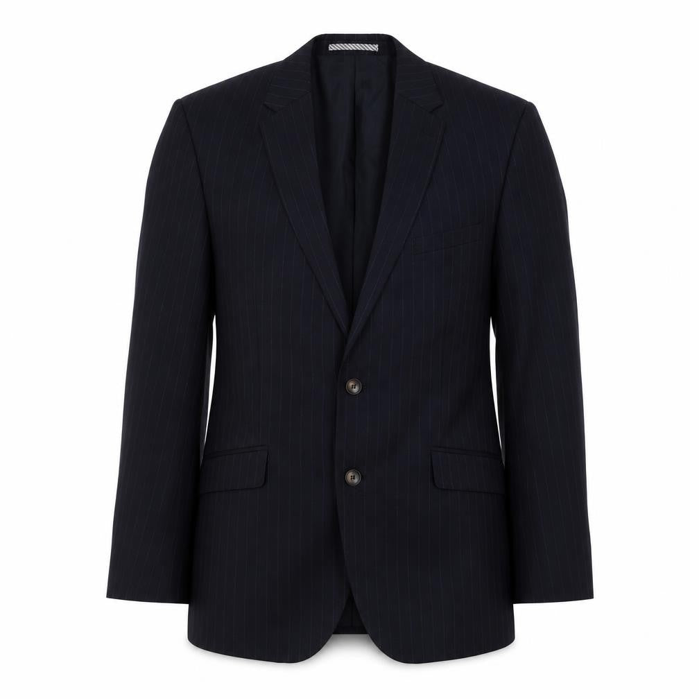 Marks & Spencer Mens Blue Striped Wool Jacket Suit Jacket Size 42 Regular